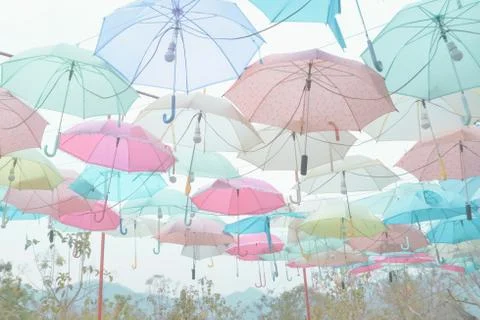 Umbrella pattern pastel Stock Photos