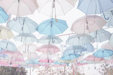 Umbrella pattern pastel Stock Photos