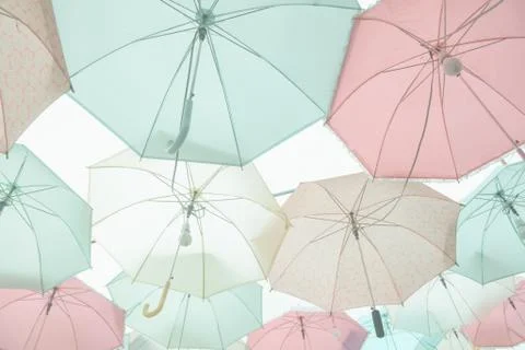 Umbrella pattern pastel Stock Photos