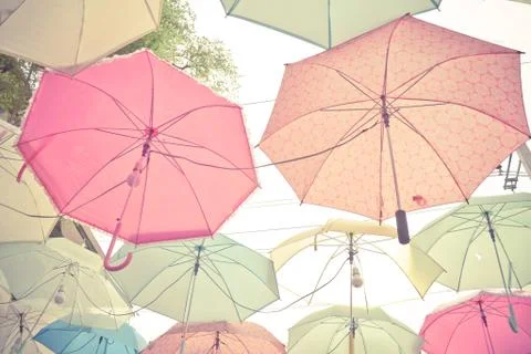 Umbrella pattern pastel Stock Photos