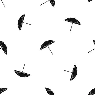 Umbrella pattern seamless black Stock Illustration