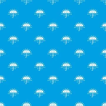 Umbrella pattern seamless blue Stock Illustration