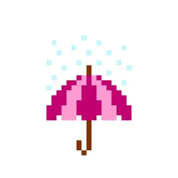 Umbrella pixel art image. Vector Illustration. Stock Illustration