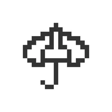 Umbrella pixelated ui icon Stock Illustration