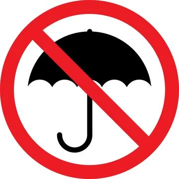 Umbrella prohibited sign. 스톡 일러스트