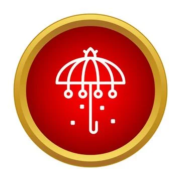 Umbrella protecting from rain drops modern simple icon Stock Illustration