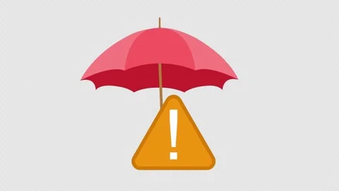 Umbrella Protecting Warning Symbol Risk Management Safety Concept Animation Stock Footage 339768702