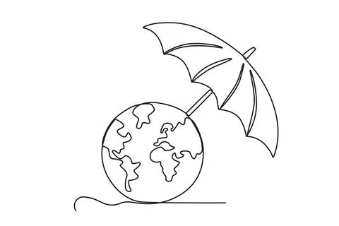 An umbrella protects the earth Stock Illustration