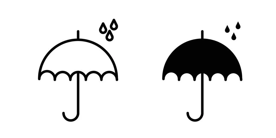 Umbrella with rain drop icon bundle for website design projects 스톡 일러스트