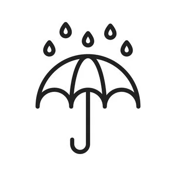 Umbrella with Rain Drops icon vector image.  Stock Illustration