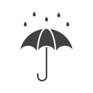 Umbrella with Rain Drops icon vector image. Ilustración de archivo