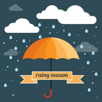 Umbrella rain Stock Illustration