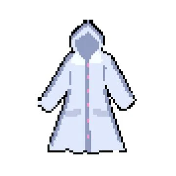 Umbrella rain jacket pixel art vector illustration Stock Illustration