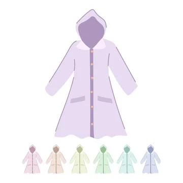 Umbrella rain jacket vector cartoon graphic Stock Illustration