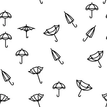 Umbrella Rain Protect Vector Seamless Pattern Stock Illustration