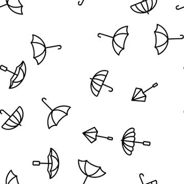 Umbrella Rain Protect Vector Seamless Pattern Stock Illustration