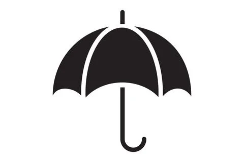 Umbrella rain protection vector icon. Parasol for rainy day protect. Illustrazione stock