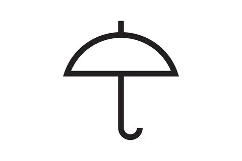 Umbrella rain protection vector icon. Parasol for rainy day protect. Illustrazione stock