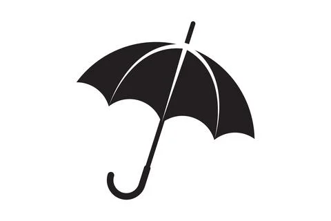 Umbrella rain protection vector icon. Parasol for rainy day protect. Illustrazione stock