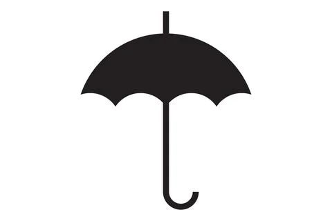 Umbrella rain protection vector icon. Parasol for rainy day protect. Stock Illustration