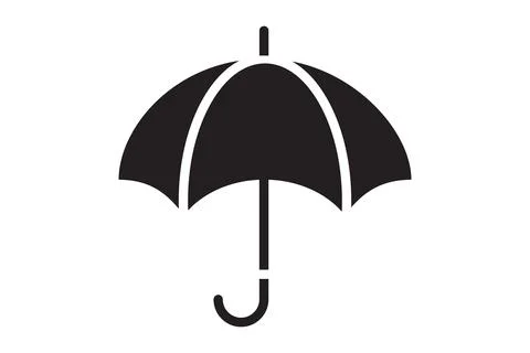 Umbrella rain protection vector icon. Parasol for rainy day protect. Stock Illustration