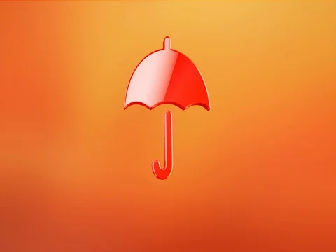 Umbrella Red 3d Icon Stock Footage 69727617