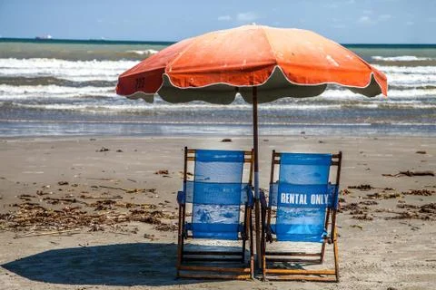 Umbrella for rent Foto stock