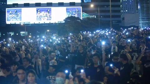 Umbrella revolution Stock Footage 91316816
