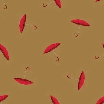 Umbrella seamless. Flat and solid color vector illustration. Illustrazione stock