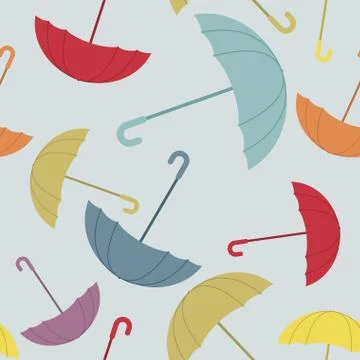 Umbrella seamless pattern. Many of colour opened umbrellas. Cute texture prot Illustrazione stock