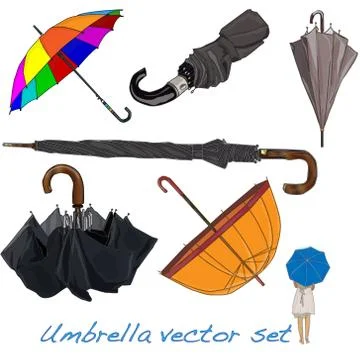 Umbrella set Stock Illustration