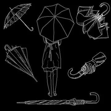 Umbrella set Stock Illustration