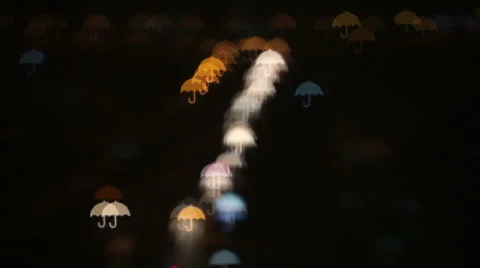 Umbrella Shaped Bokeh Video stock 54321081