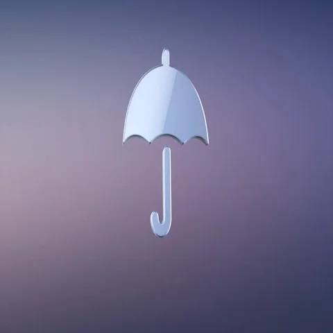 Umbrella Silver 3d Icon Stock Footage 69727831