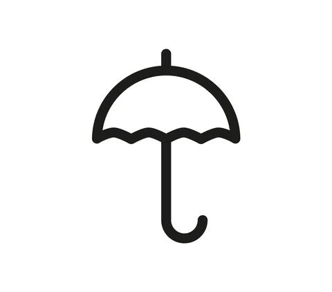 Umbrella. Simple linear drawing. Logo icon Stock Illustration
