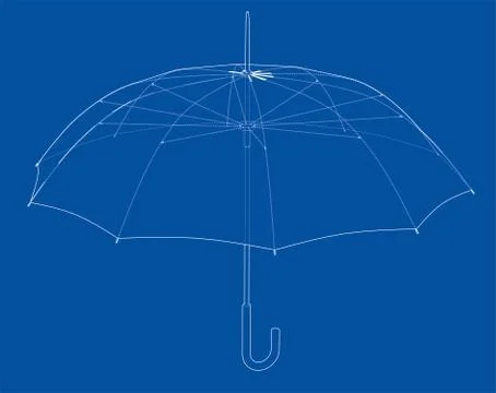 Umbrella sketch. Vector Illustrazione stock
