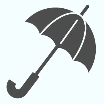 Umbrella solid icon. Opened handle stick for rainy weather. Autumn season vector Illustrazione stock