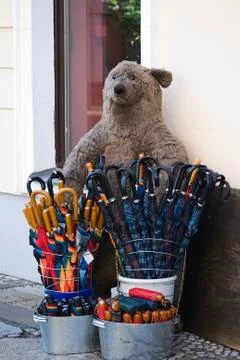 Umbrella store Stock Photos