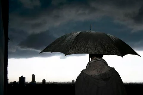 Umbrella-storm Stock Photos