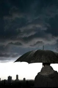 Umbrella-storm Stock Photos