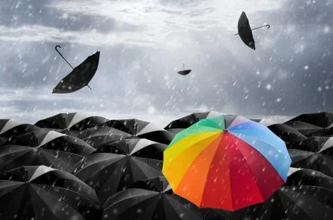 Umbrella in Storm. Stock-Fotos
