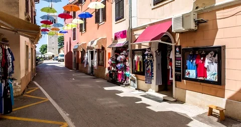 Umbrella Street Stock Footage 74292963