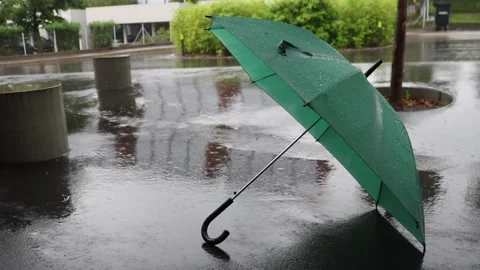 Umbrella on the street Video stock 157855304