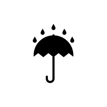 Umbrella is a symbol of packaging. It is raining on the umbrella. illustration Stock-Illustration