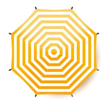 Umbrella top view. Realistic vector beach umbrella Stock Illustration