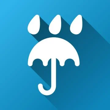Umbrella under Rain Gradient Square Icon 스톡 일러스트