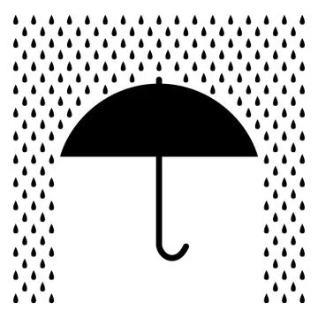 Umbrella under the rain Stock Illustration