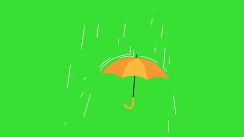 Umbrella Under Raining Drops on green screen animation (Chroma key) 스톡 동영상 317865787