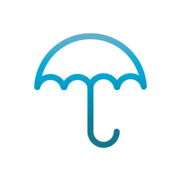 Umbrella user interface blue gradient Stock Illustration
