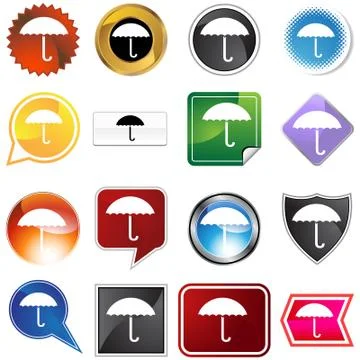 Umbrella variety set Stock Illustration